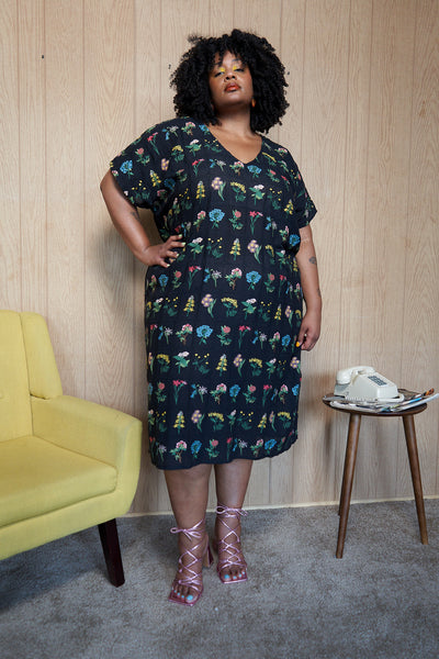 Bird Print Dress Plus Size