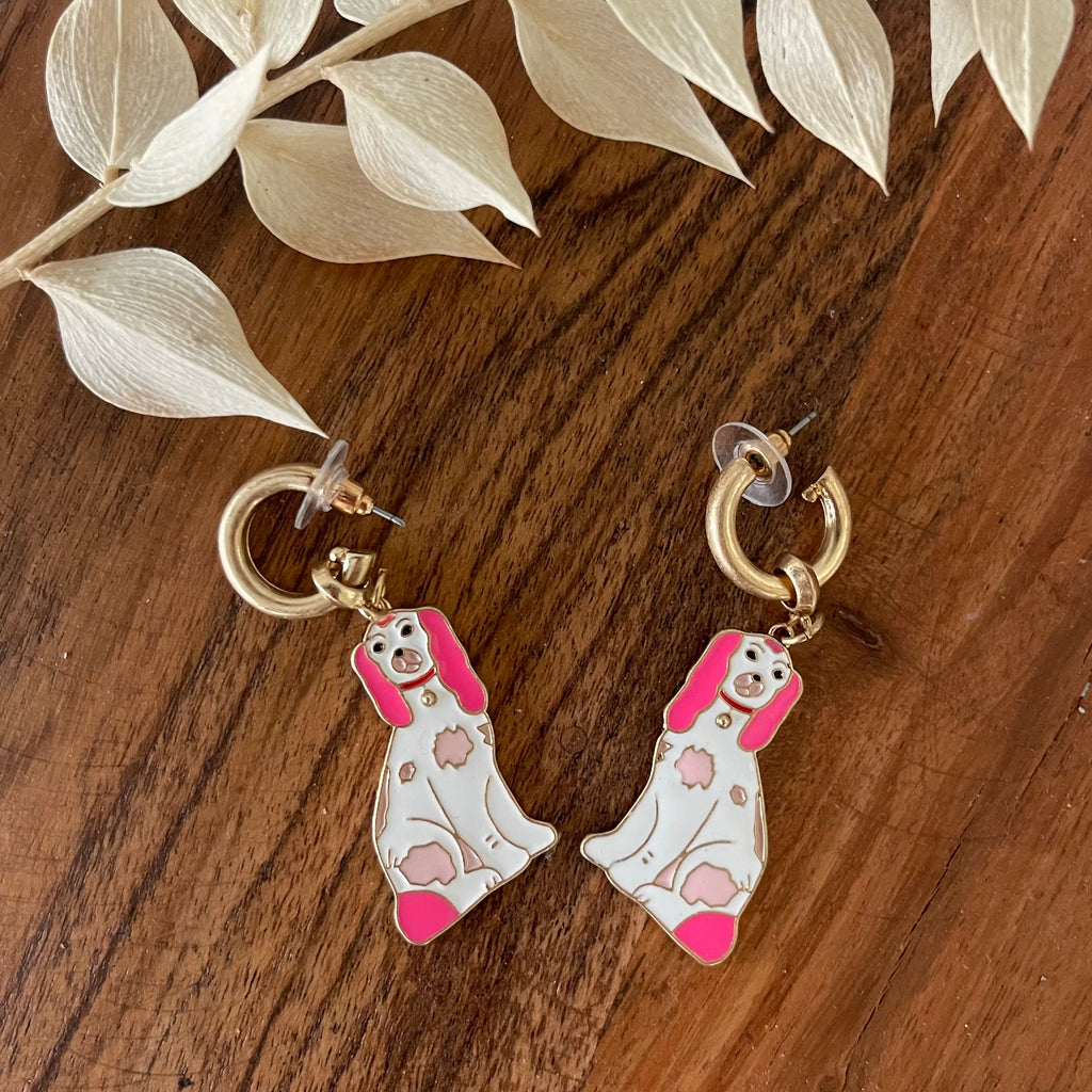 Posh Puppy Earrings- pink