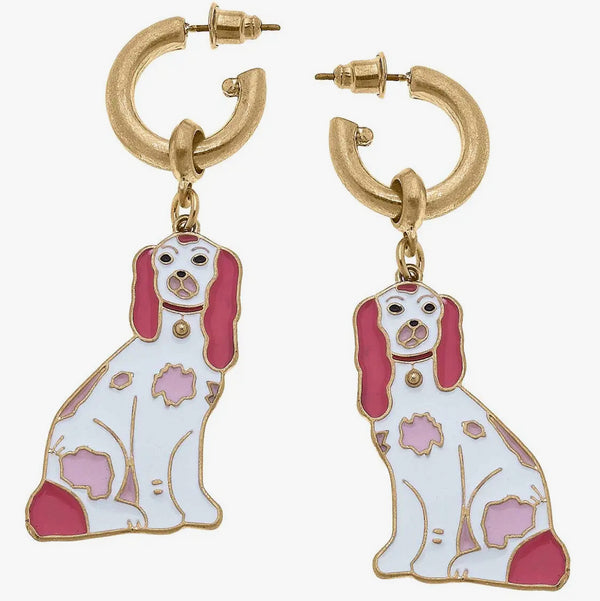 Posh Puppy Earrings- pink