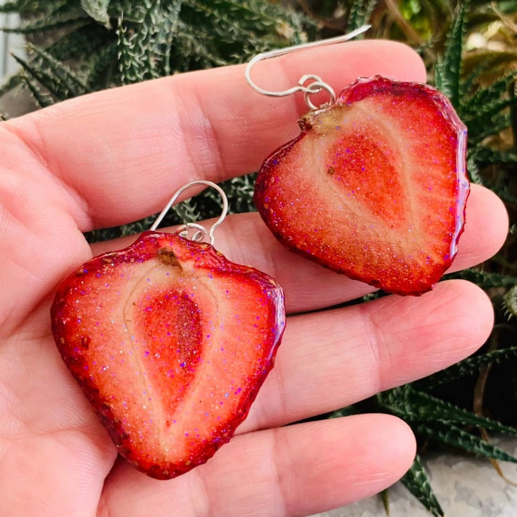 Strawberry Slice Earrings